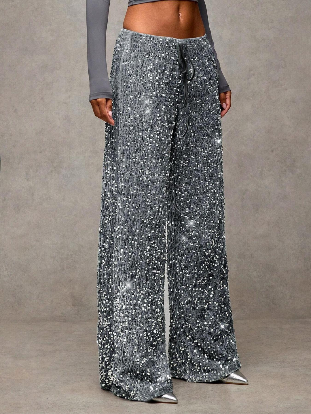 The Midnight Sparkle Wide-Leg Trousers