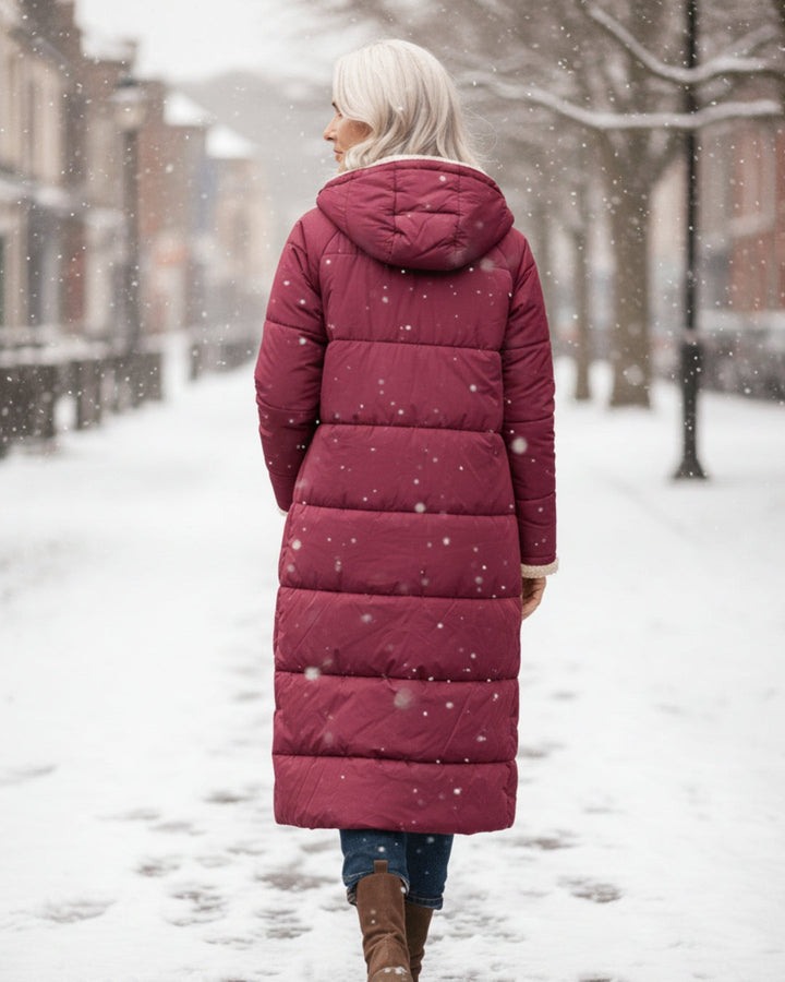 Sherpa-Lined Longline Quilted Coat