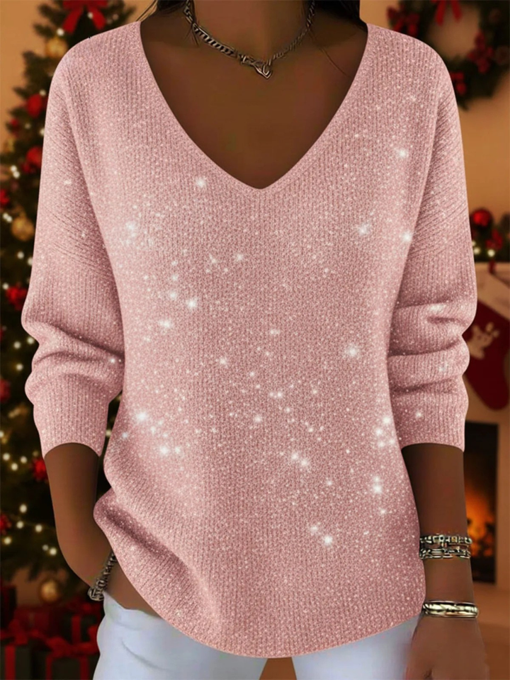The Festive Sparkle V-Neck Jumper