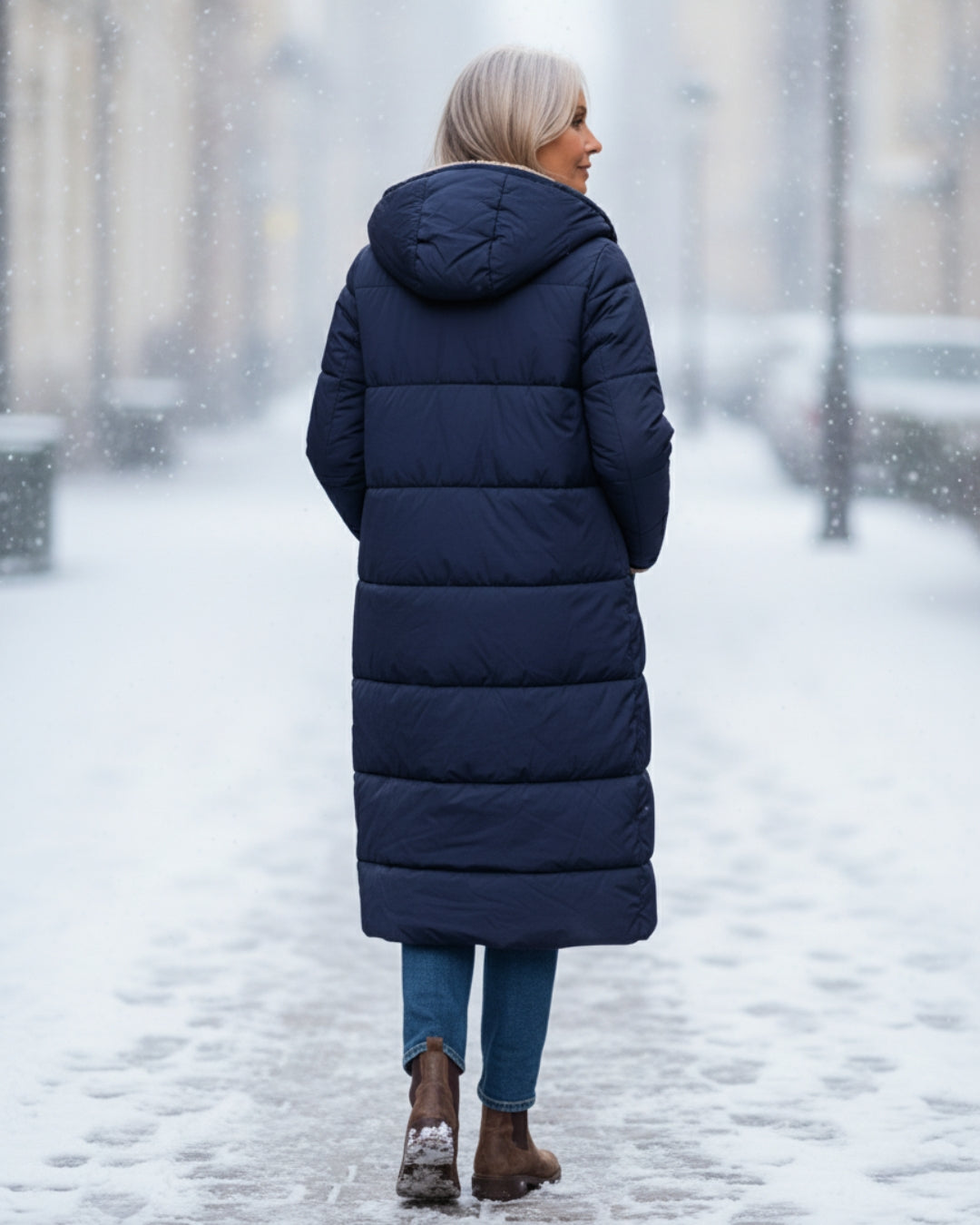 Sherpa-Lined Longline Quilted Coat