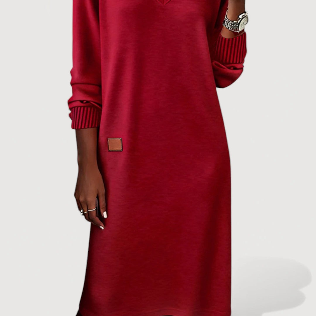The Effortless Knitted V-Neck Midi Dress