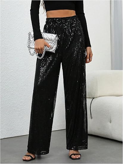 The Midnight Sparkle Wide-Leg Trousers