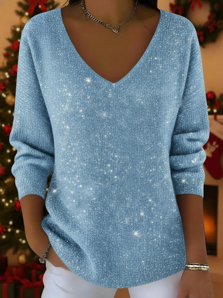 The Festive Sparkle V-Neck Jumper