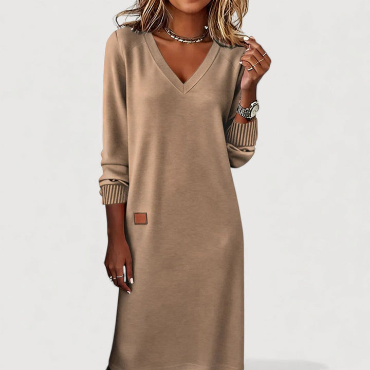 The Effortless Knitted V-Neck Midi Dress