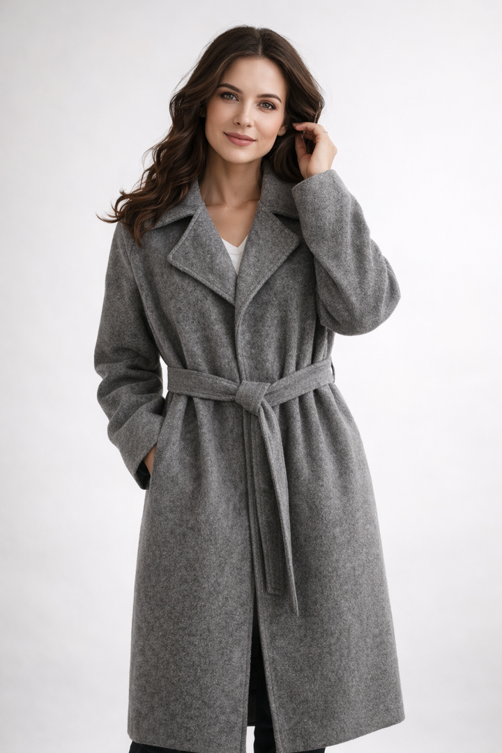 Tavaro | Elegant Belted Long Coat