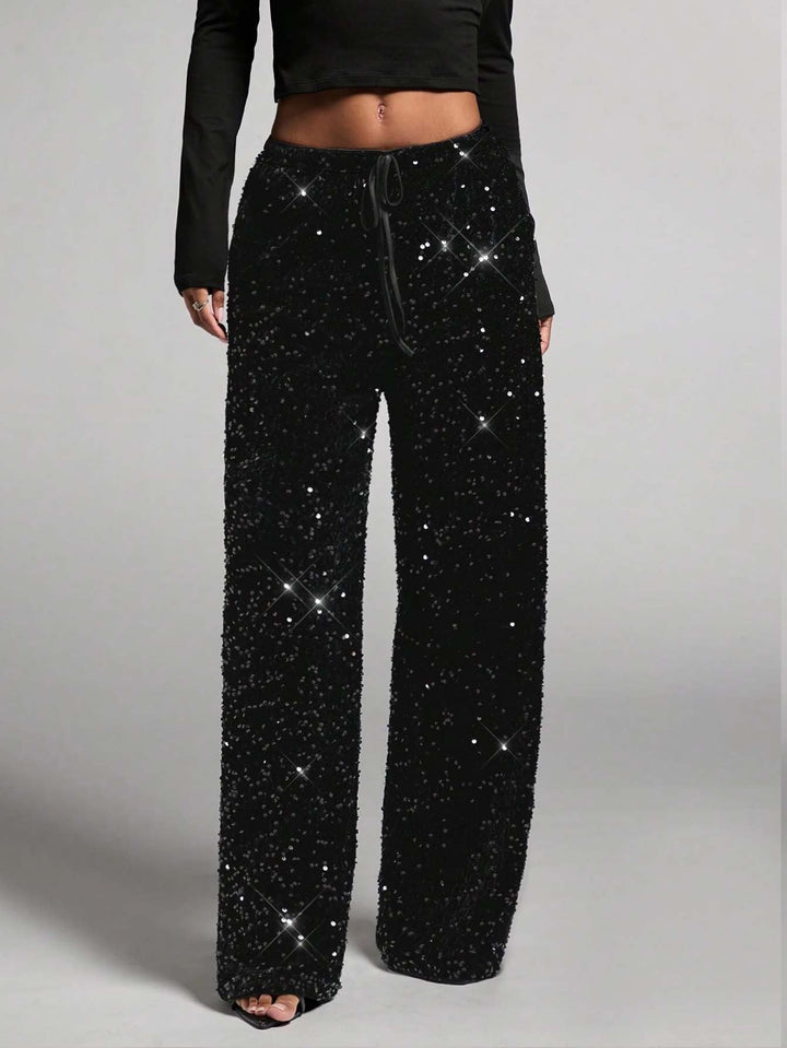 The Midnight Sparkle Wide-Leg Trousers