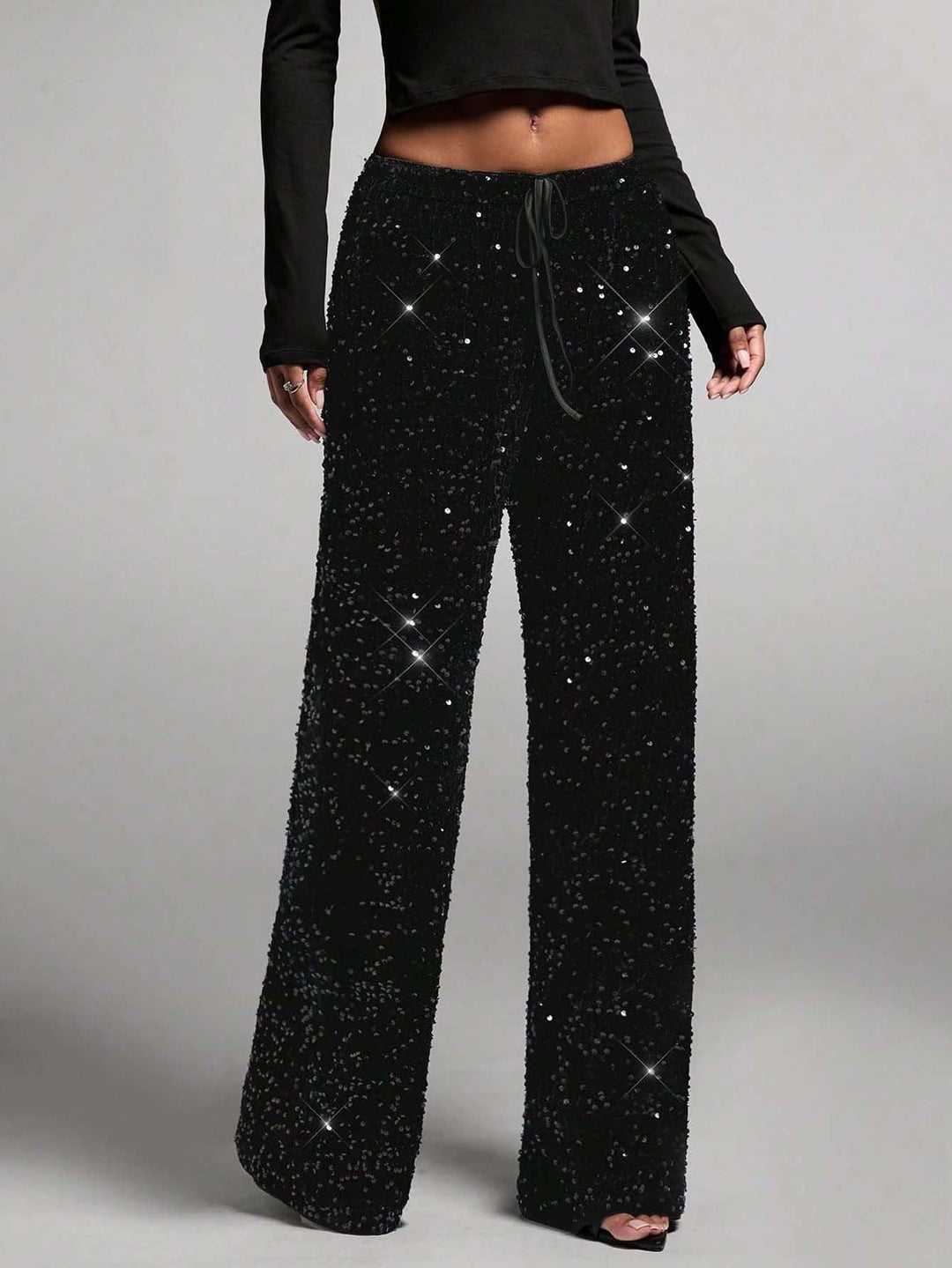 The Midnight Sparkle Wide-Leg Trousers